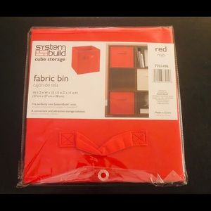 7 System Build Red Fabric Bins for Cube Storage